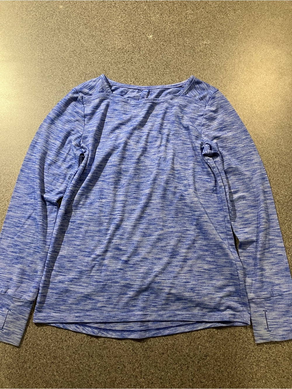 Champion Women's Blue Space-Dye Long Sleeve Tee